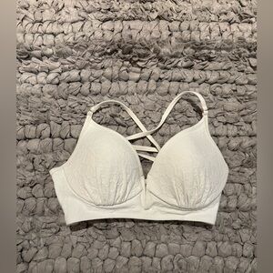 Shade & Shore White Deep V Adjustable Back Bikini Top